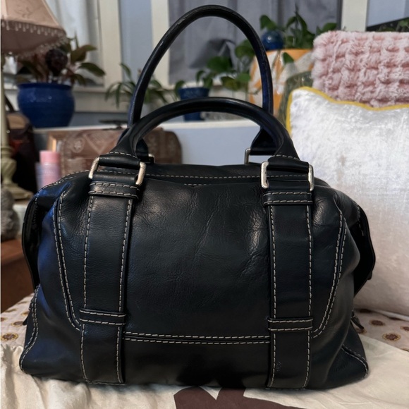 Michael Kors Hamilton Black Leather Shoulder Bag Dust Bag Included - Picture 2 of 16